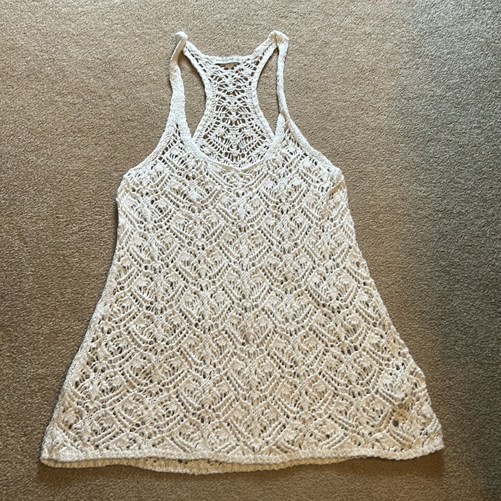 Abercrombie and Fitch crochet knit cream cover up dress